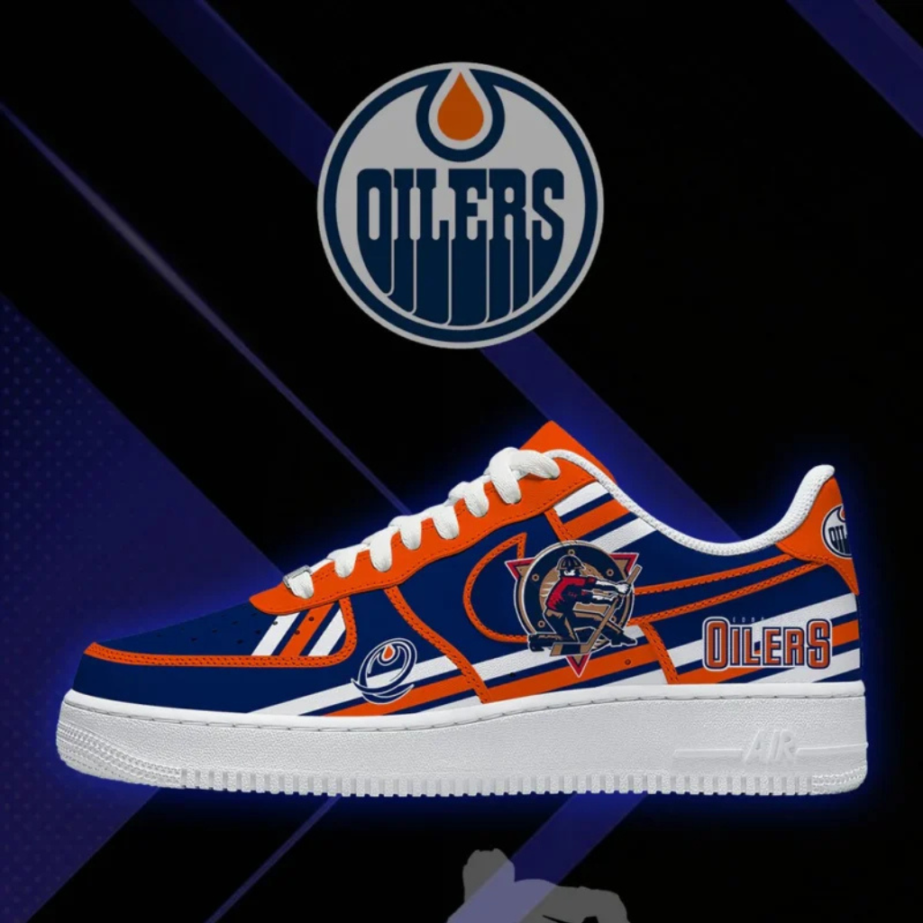 LIMITED EDITION - NEW CUSTOMIZED NHL03 EMO EDMONTON OILERS AF1 SHOES