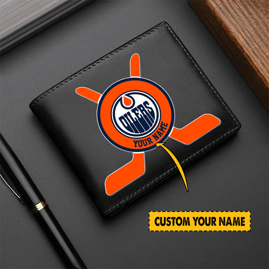 LIMITED EDITION - NEW CUSTOMIZED NHL03 EMO EDMONTON OILERS LEATHER WALLET