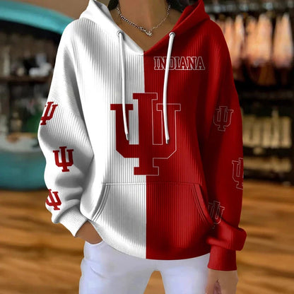 [FAN FAVORITE] NEW CUSTOMIZED NCAA MAM03 IDH INDIANA HOOSIERS STRAPPY RIBBED HOODIE & SWEATSHIRT