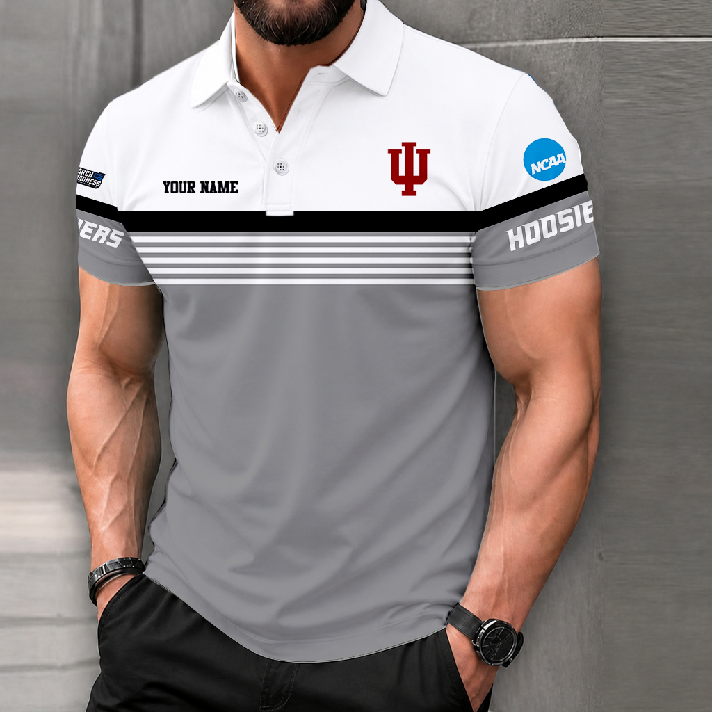 LIMITED EDITION - NEW CUSTOMIZED NCAA MAM03 IDH INDIANA HOOSIERS POLO SHIRT