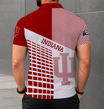 VIRAL EDITION - NEW CUSTOMIZED NCAA MAM03 IDH INDIANA HOOSIERS POLO SHIRT