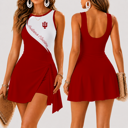 [FAN FAVORITE] NEW CUSTOMIZED NCAA MAM03 IDH INDIANA HOOSIERS WOMEN'S SUMMER SKORT DRESS