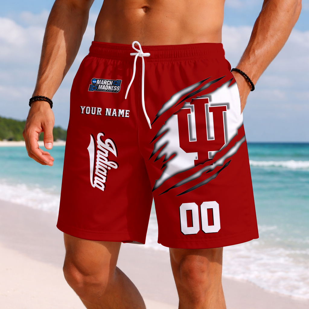 LIMITED EDITION - NEW CUSTOMIZED NCAA MAM03 IDH INDIANA HOOSIERS SHORT PANTS