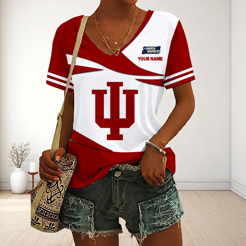 LIMITED DROP - NEW CUSTOMIZED | NCAA MAM03 IDH ID HOOSIERS V-NECK FEMALE SHIRT