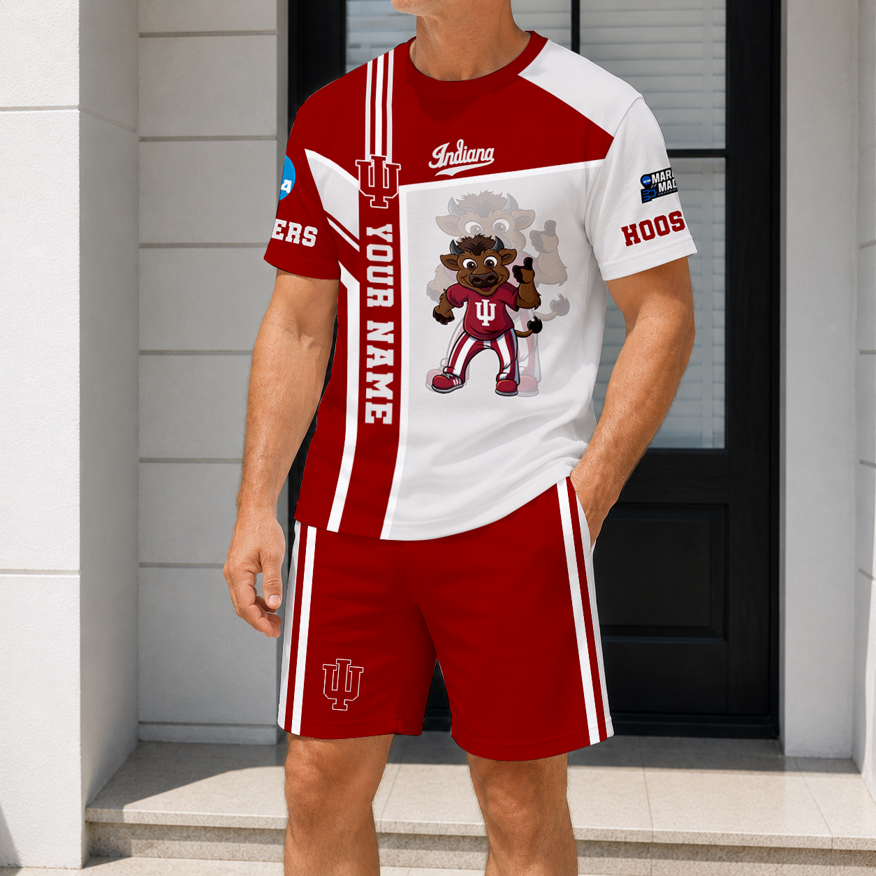 ELITE EDITION - NEW CUSTOMIZED NCAA MAM03 IDH ID HOOSIERS T-SHIRT & SHORT PANTS SET