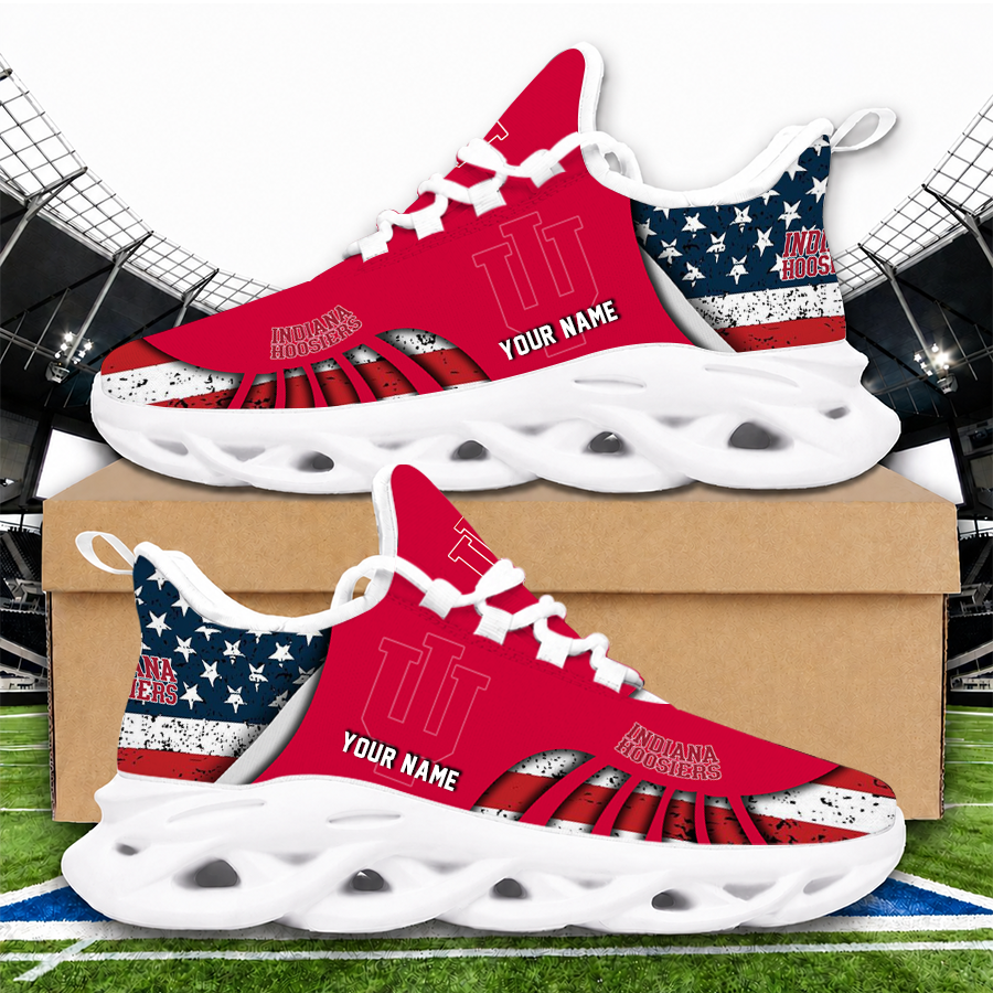 [FAN FAVORITE] NEW CUSTOMIZED NCAA MAM03 IDH INDIANA HOOSIERS STRAPPY UNISEX CLUNKY SNEAKERS