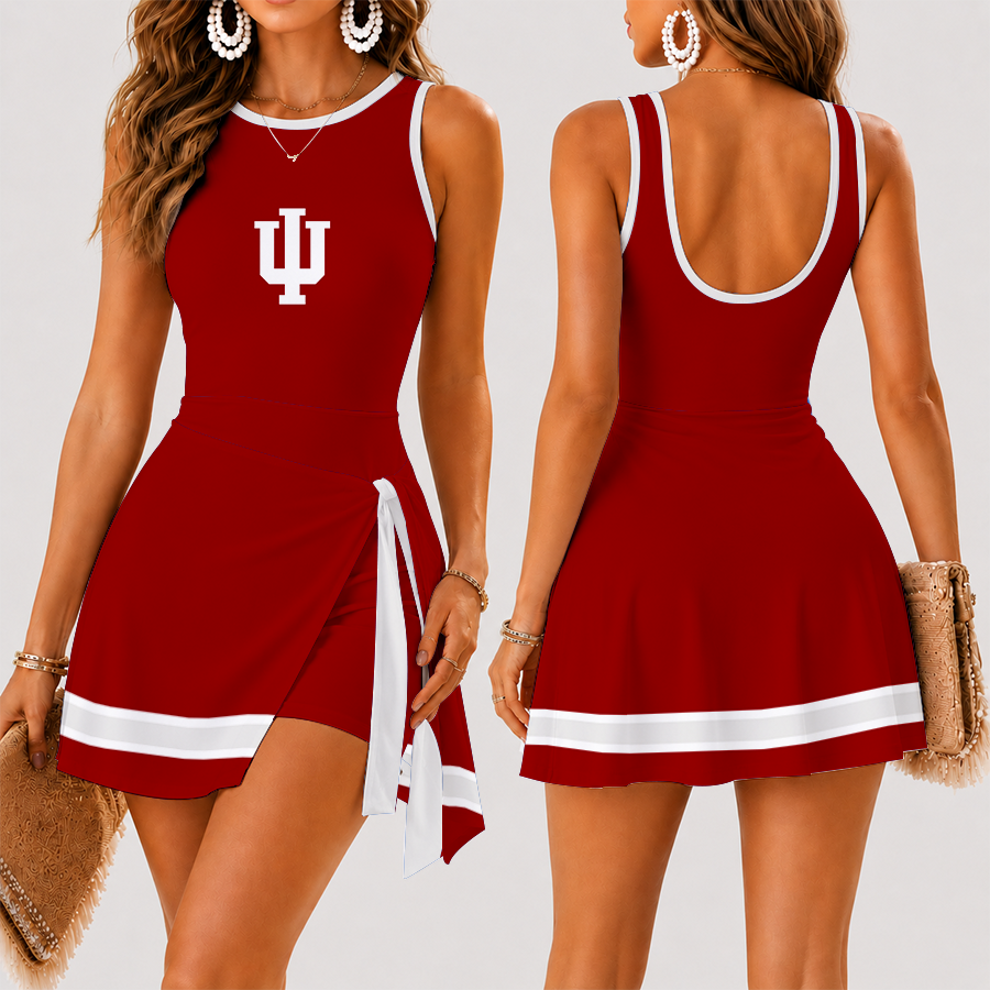 [FAN FAVORITE] NEW CUSTOMIZED NCAA MAM03 IDH INDIANA HOOSIERS WOMEN'S SUMMER SKORT DRESS