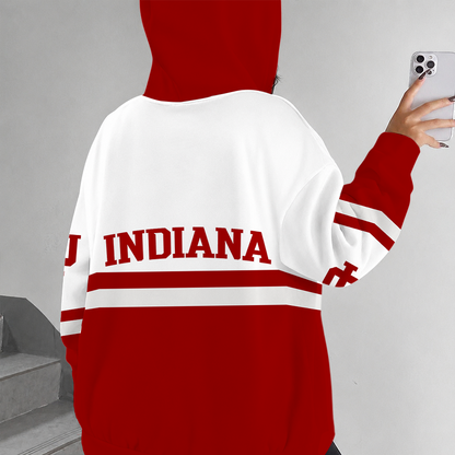 [FAN FAVORITE] NEW CUSTOMIZED NCAA MAM03 IDH INDIANA HOOSIERS STRAPPY ZIP HOODIE