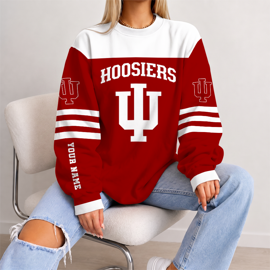 [FAN FAVORITE] NEW CUSTOMIZED NCAA MAM03 IDH INDIANA HOOSIERS STRAPPY UNISEX SWEATSHIRT