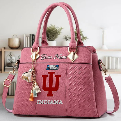 LIMITED EDITION - NEW CUSTOMIZED NCAA MAM03 IDH INDIANA HOOSIERS ZIP HANDBAG MULTICOLOR