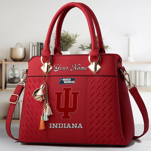 LIMITED EDITION - NEW CUSTOMIZED NCAA MAM03 IDH INDIANA HOOSIERS ZIP HANDBAG MULTICOLOR