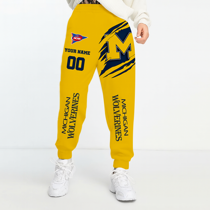 LIMITED EDITION - NEW CUSTOMIZED NCAA FBS03 MIW MICHIGAN WOLVERINES UNISEX LONG PANTS