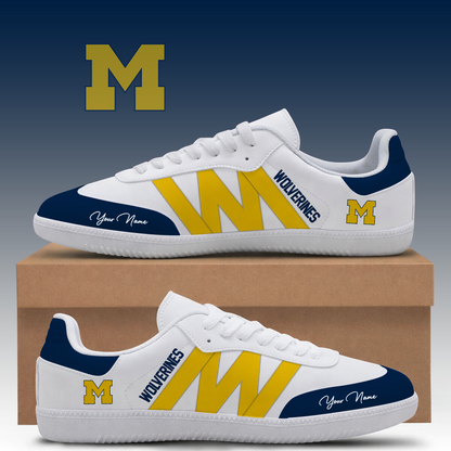 [FAN FAVORITE] NEW CUSTOMIZED NCAA FBS03 MIW MICHIGAN WOLVERINES CLASSIC SNEAKERS