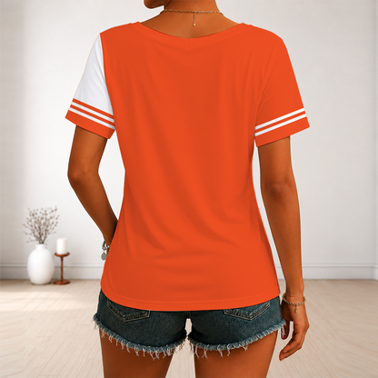 [FAN FAVORITE] NEW CUSTOMIZED WNBA03 CTS CONNECTICUT SUN V-NECK FEMALE SHIRT