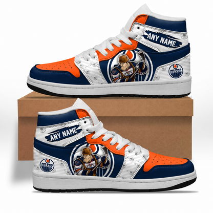 VIRAL EDITION - NEW CUSTOMIZED NHL03 EMO EDMONTON OILERS AIR JORDAN SNEAKERS