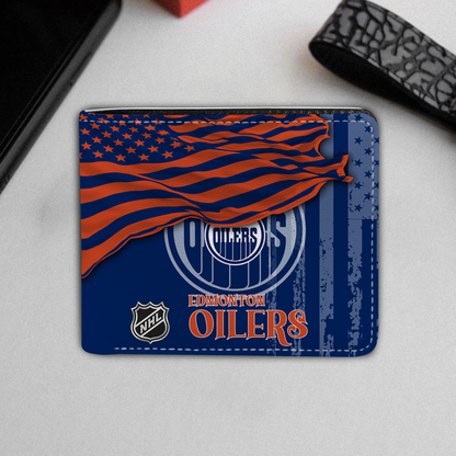 [SUPER SALE ] NEW CUSTOMIZED NHL03 EMO EDMONTON OILERS LEATHER WALLET