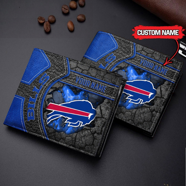 VIRAL SALE - NEW CUSTOMIZED NFL03 BFB BUFFALO BILLS LEATHER WALLET