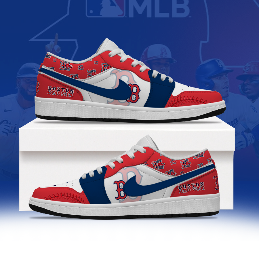 LIMITED EDITION - NEW CUSTOMIZED MLB03 BRS BOSTON RED SOX AIR JORDAN LOW SHOES