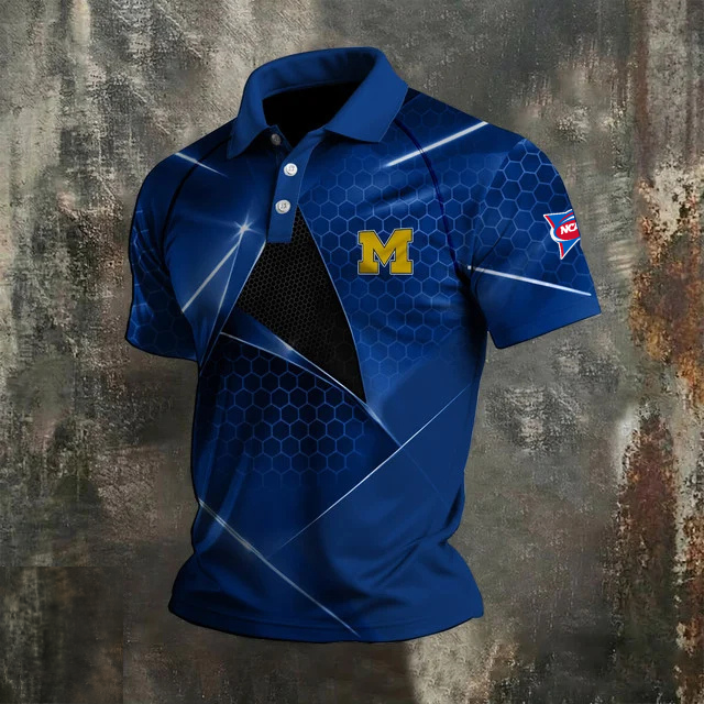 VIRAL EDITION - NEW CUSTOMIZED NCAA FBS03 MIW MICHIGAN WOLVERINES POLO SHIRT, ZIP POLO SHIRT & T-SHIRTS