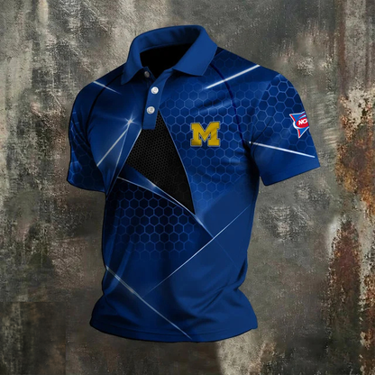 VIRAL EDITION - NEW CUSTOMIZED NCAA FBS03 MIW MICHIGAN WOLVERINES POLO SHIRT, ZIP POLO SHIRT & T-SHIRTS