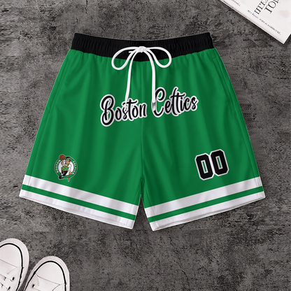 LIMITED EDITION - NEW CUSTOMIZED NBA03 BCE BOSTON CELTICS SHORT PANTS