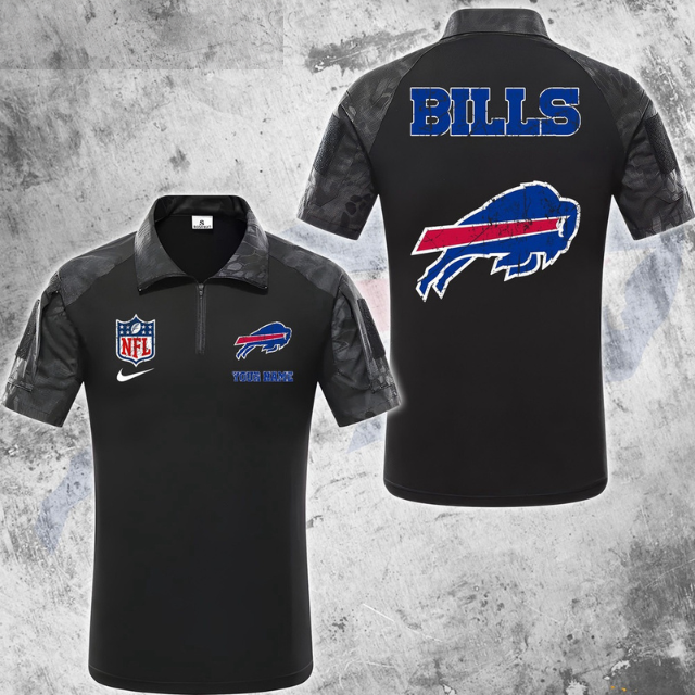 ELITE EDITION - NEW CUSTOMIZED NFL03 BFB BUFFALO BILLS POLO SHIRT, ZIP POLO SHIRT & T-SHIRTS