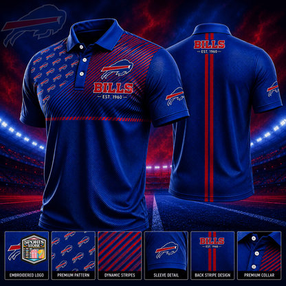 VIRAL EDITION - NEW CUSTOMIZED NFL03 BFB BUFFALO BILLS POLO SHIRT, ZIP POLO SHIRT & T-SHIRTS