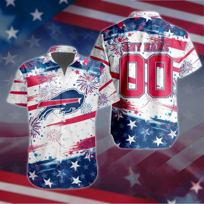 VIRAL EDITION - NEW CUSTOMIZED NFL03 BFB BUFFALO BILLS PATRIOTIC USA HAWAIIAN SHIRT