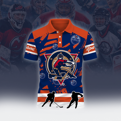 [SUPER SALE] NEW CUSTOMIZED NHL03 EMO EDMONTON OILERS POLO SHIRT