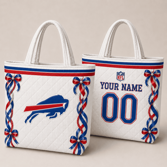 SPECIAL EDITION - NEW CUSTOMIZED NFL03 BFB BUFFALO BILLS QUILTED TOTE BAG