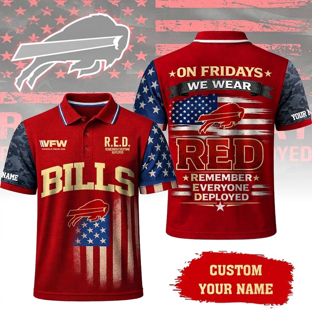 VIRAL EDITON - NEW CUSTOMIZED NFL03 BFB BUFFALO BILLS INDEPENDENCE DAY POLO SHIRT, ZIP POLO SHIRT & T-SHIRTS