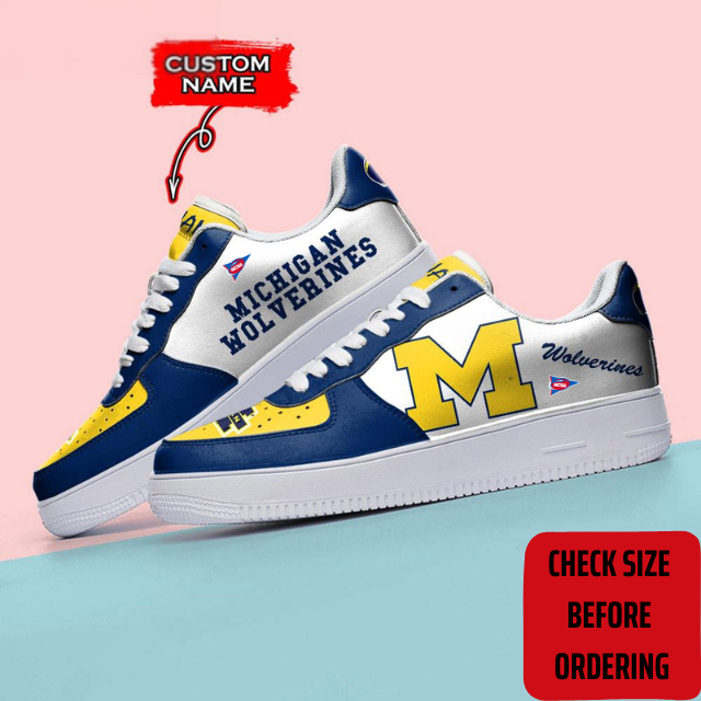 ELITE EDITION - NEW CUSTOMIZED NCAA FBS03 MIW MICHIGAN WOLVERINES AF1 SHOES