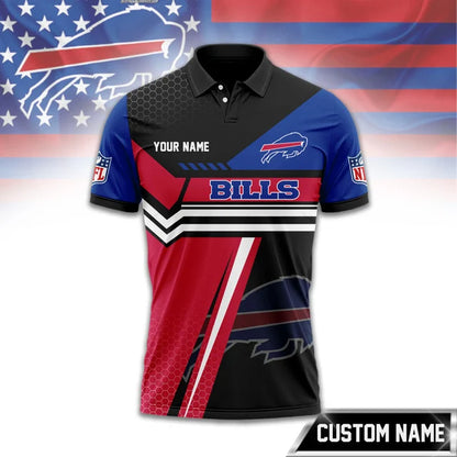 SPECIAL EDITION - NEW CUSTOMIZED NFL03 BFB BUFFALO BILLS POLO SHIRT, ZIP POLO SHIRT & T-SHIRTS