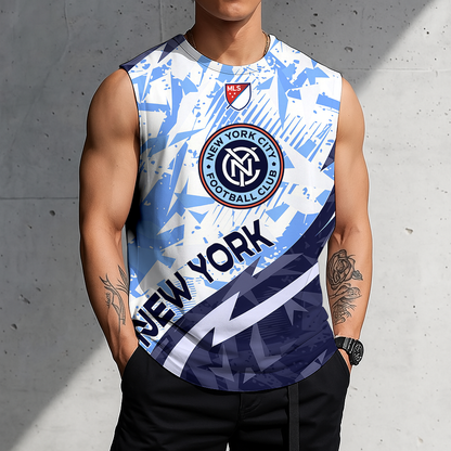 POPULAR NOW - NEW CUSTOMIZED MLS03 NYC NEW YORK CITY FC FC TANK TOP & GYM SHIRT