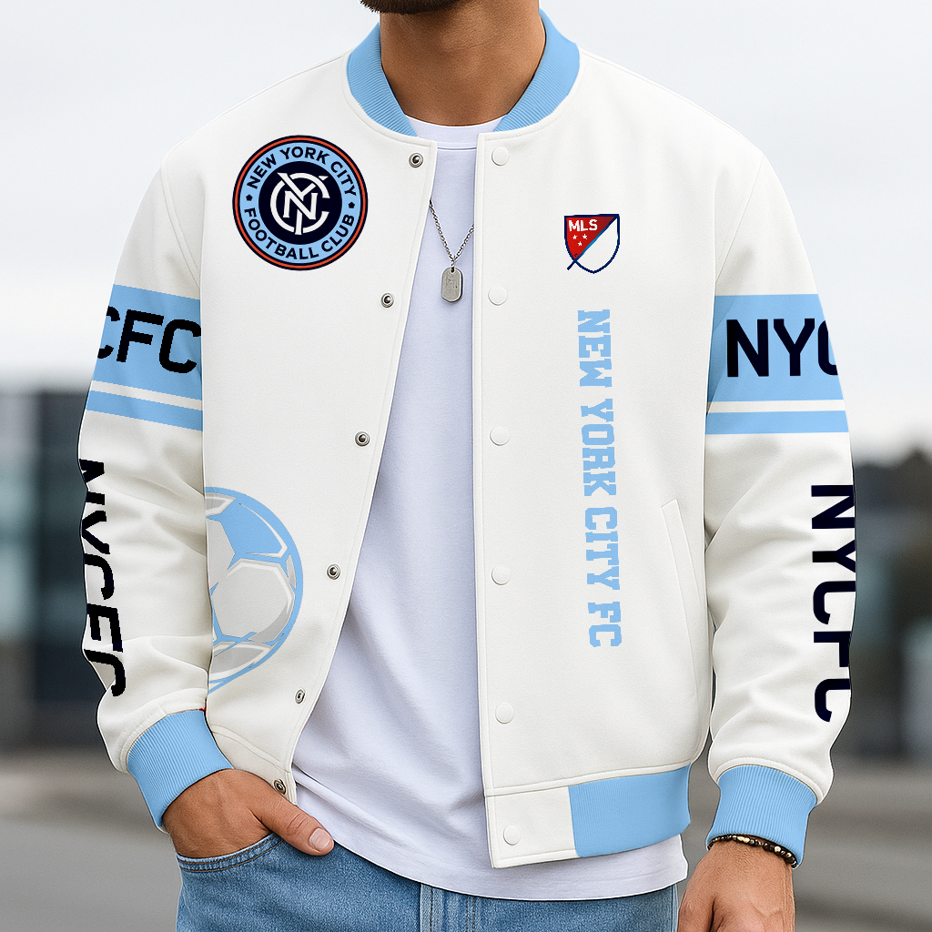 TOP SELLING - NEW CUSTOMIZED MLS03 NYC NY CITY FC SATIN VARSITY & BASEBALL JACKET
