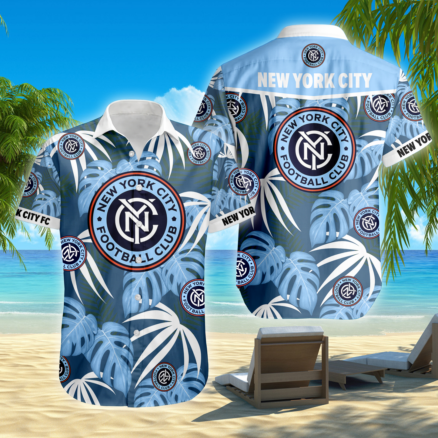 ENDING TODAY - NEW CUSTOMIZED MLS03 NYC NEW YORK CITY FC UNISEX HAWAIIAN SHIRT