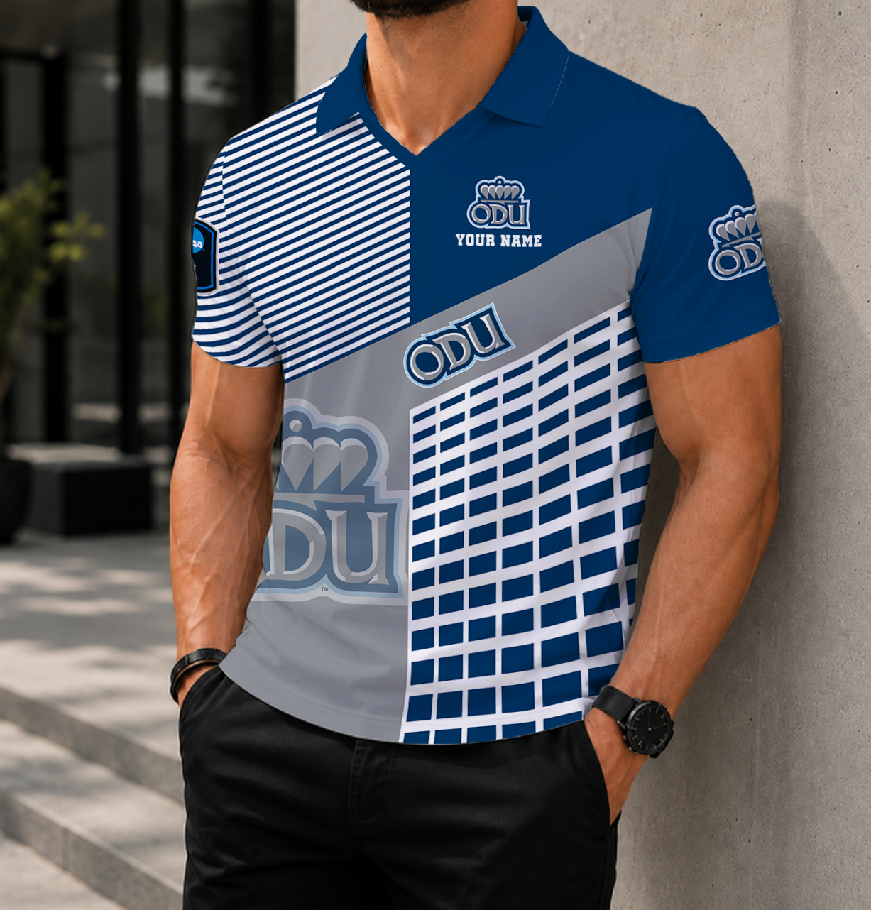 LIMITED EDITION - NEW CUSTOMIZED NCAA CFH03 ODM OLD DOMINION MONARCHS POLO SHIRT