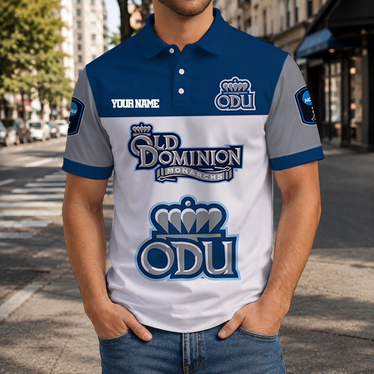 EXCLUSIVE EDITION - NEW CUSTOMIZED NCAA CFH03 ODM OLD DOMINION MONARCHS POLO SHIRT, ZIP POLO SHIRT & T-SHIRTS