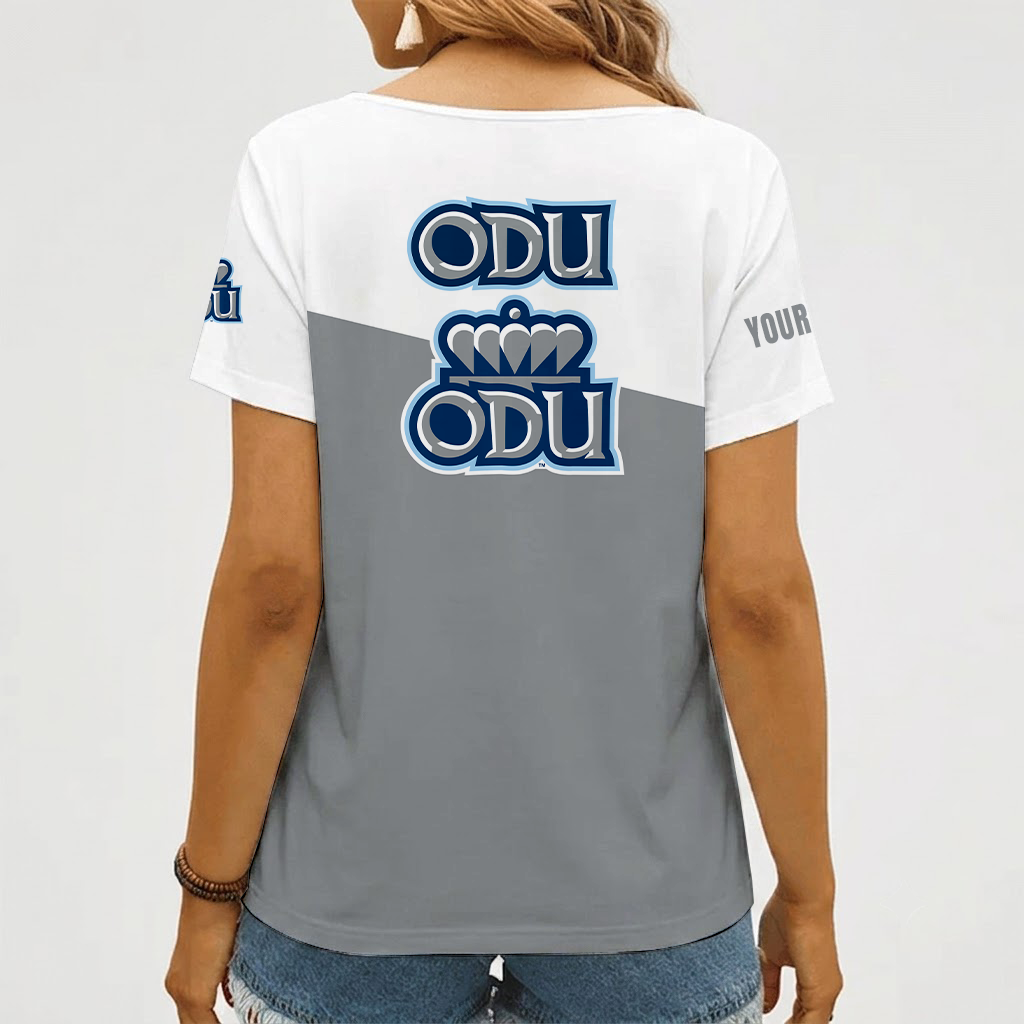 [FAN FAVORITE] NEW CUSTOMIZED NCAA CFH03 ODM OLD DOMINION MONARCHS V-NECK FEMALE SHIRT