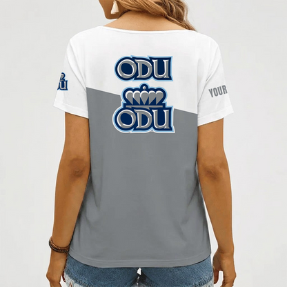 [FAN FAVORITE] NEW CUSTOMIZED NCAA CFH03 ODM OLD DOMINION MONARCHS V-NECK FEMALE SHIRT