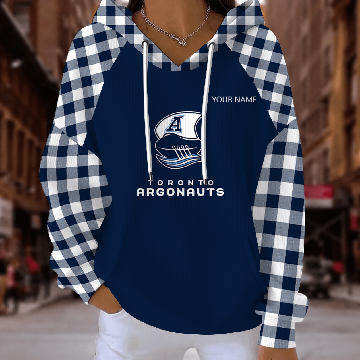 [FAN EXCLUSIVE] NEW CUSTOMIZED CFL03 TOR TORONTO ARGONAUTS STRAPPY RIBBED HOODIE & SWEATSHIRT