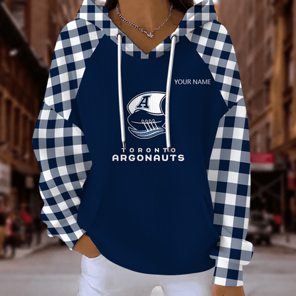 [FAN EXCLUSIVE] NEW CUSTOMIZED CFL03 TOR TORONTO ARGONAUTS STRAPPY RIBBED HOODIE & SWEATSHIRT