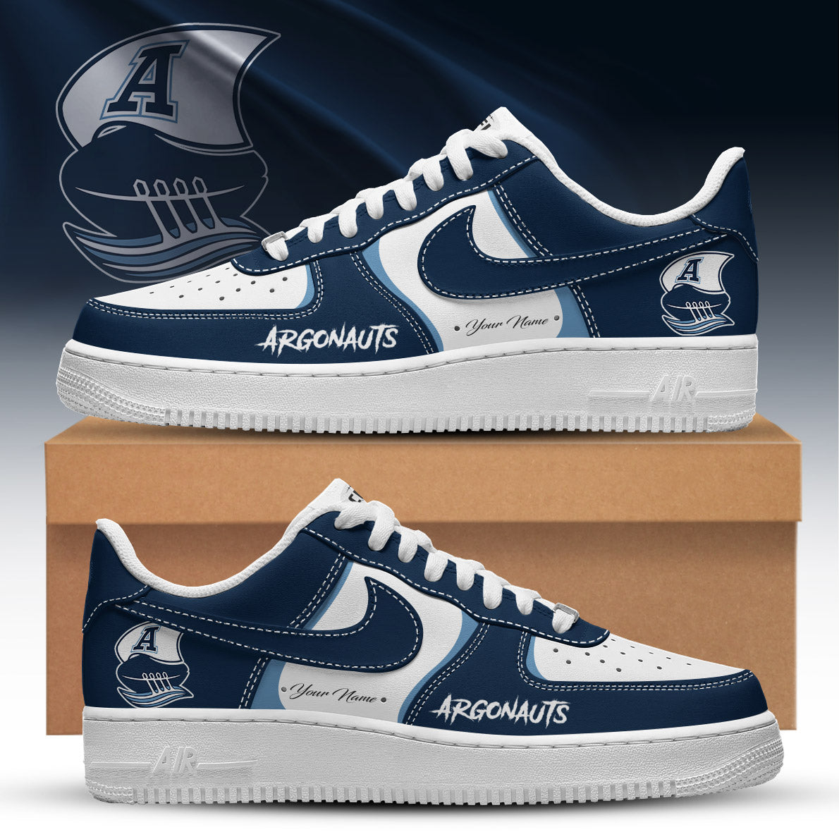 [FAN EXCLUSIVE] NEW CUSTOMIZED CFL03 TOR TORONTO ARGONAUTS AF1 SHOES