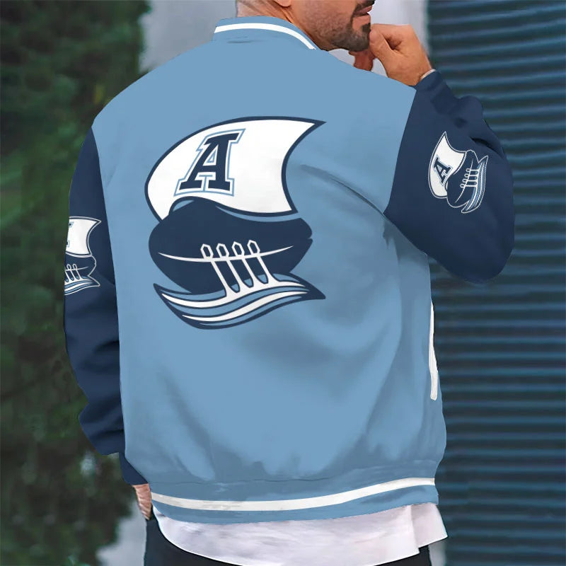 [FAN EXCLUSIVE] NEW CUSTOMIZED CFL03 TOR TORONTO ARGONAUTS BASEBALL JACKET & SATIN VARSITY JACKET