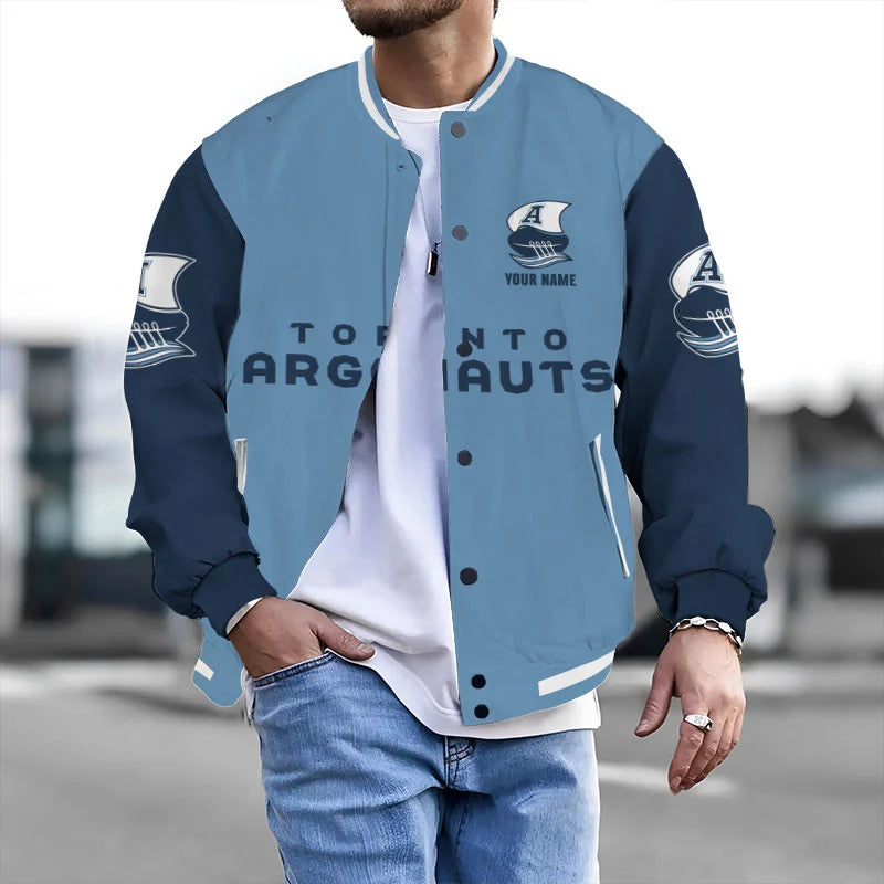 [FAN EXCLUSIVE] NEW CUSTOMIZED CFL03 TOR TORONTO ARGONAUTS BASEBALL JACKET & SATIN VARSITY JACKET