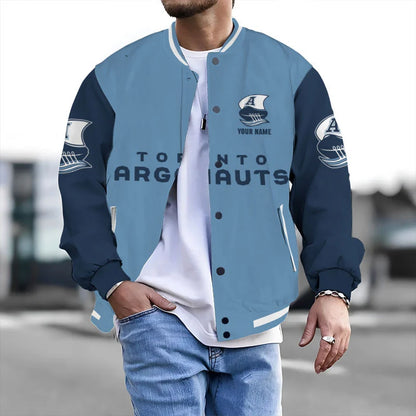 [FAN EXCLUSIVE] NEW CUSTOMIZED CFL03 TOR TORONTO ARGONAUTS BASEBALL JACKET & SATIN VARSITY JACKET