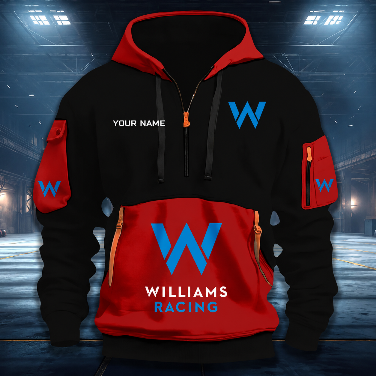 LIMITED RUN - NEW CUSTOMIZED F103 WIL WILLIAMS QUARTER ZIP HOODIE
