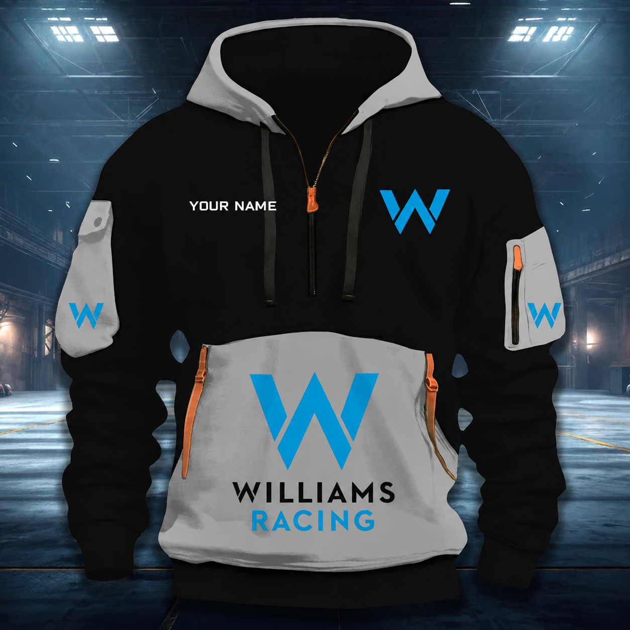 LIMITED RUN - NEW CUSTOMIZED F103 WIL WILLIAMS QUARTER ZIP HOODIE