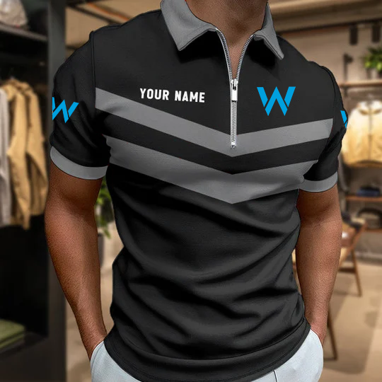 LIMITED EDITION - NEW CUSTOMIZED F103 WIL WILLIAMS ZIP POLO SHIRT