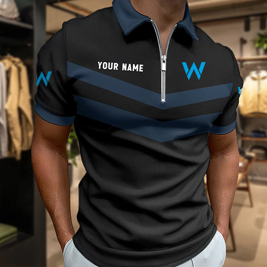 LIMITED EDITION - NEW CUSTOMIZED F103 WIL WILLIAMS ZIP POLO SHIRT